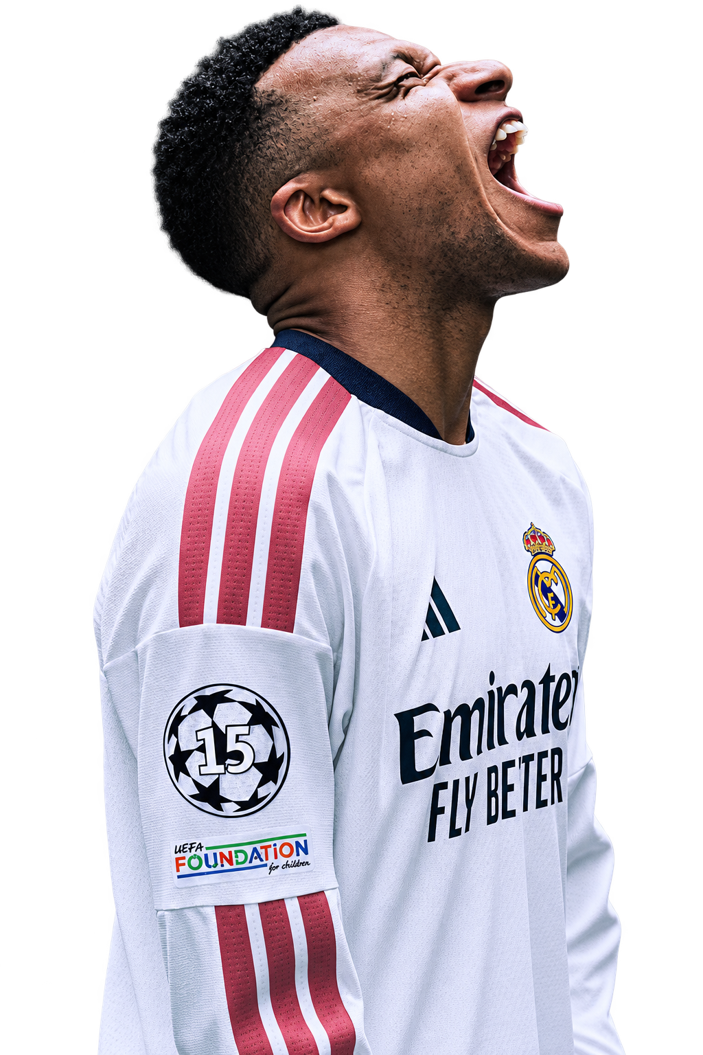 Calciatore del Real Madrid che esulta